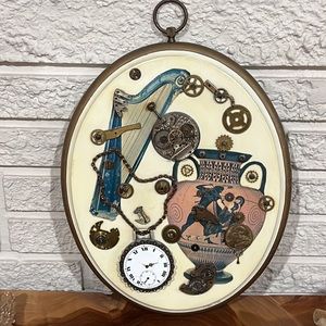Mixed Media Watch Parts Collage 3D Laminated Steampunk vintage classic